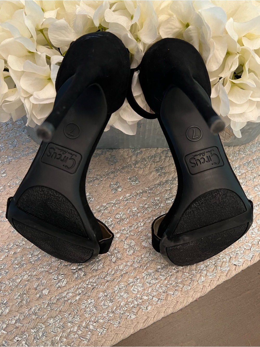 Circus by Sam Edelman Black Suede Ankle-Strap Stilettos - Picture 3 of 8
